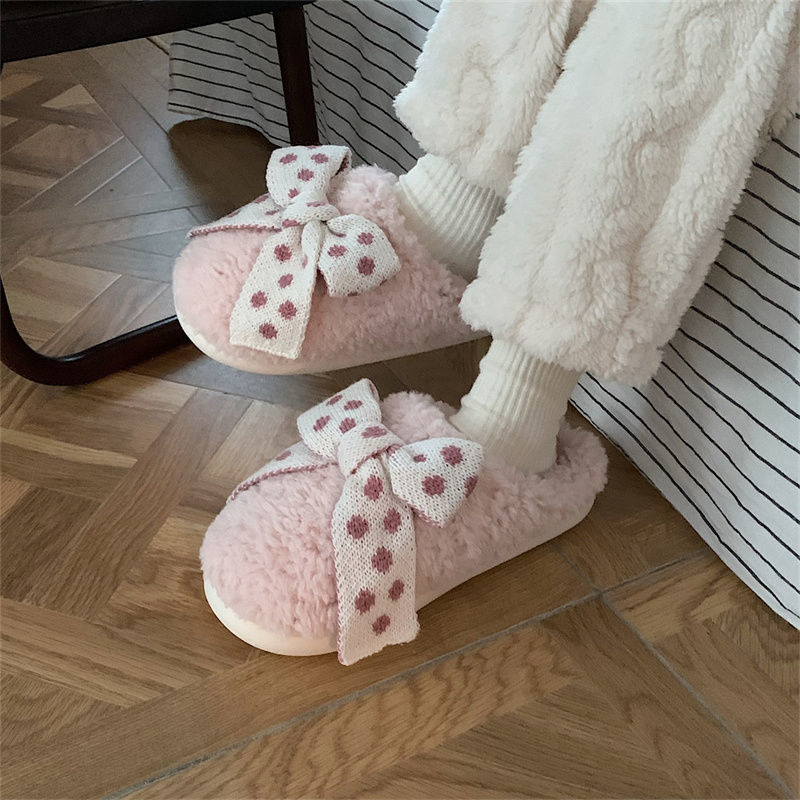 Bow Fluffy Slippers