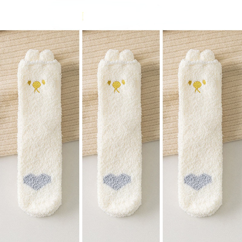 Fluffy Rabbit Socks, 3-Pair Pack