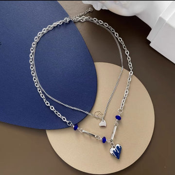 Klein Blue Heart Necklace