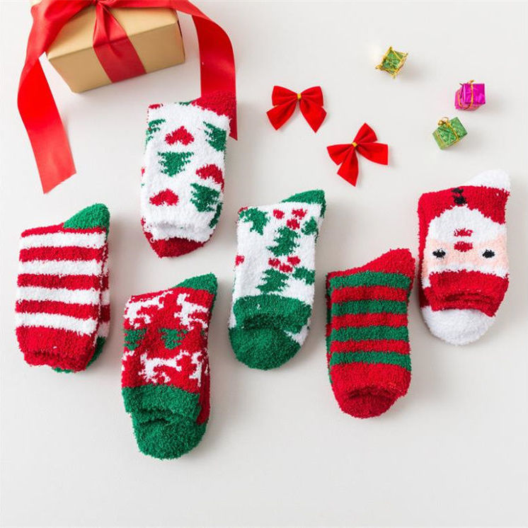 Christmas Fluffy Socks, 3-Pair Pack