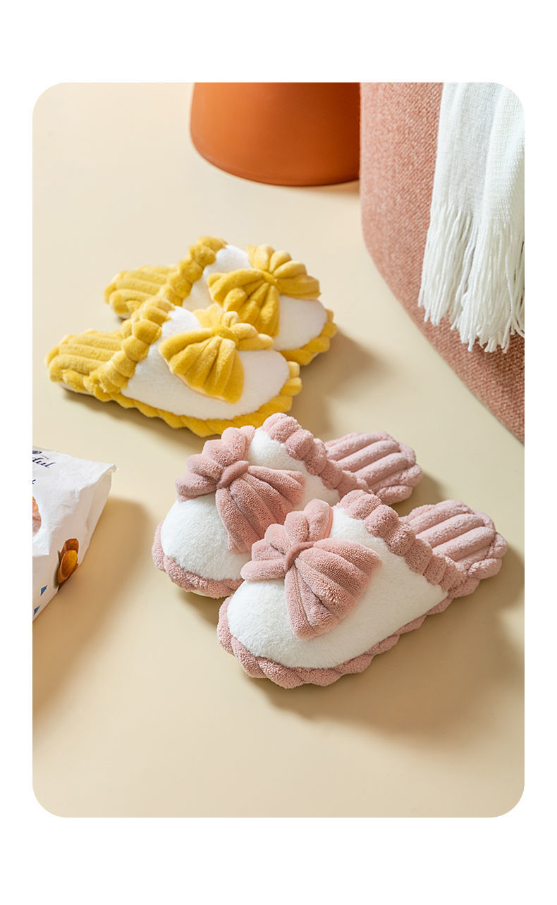 Bow Fluffy Slippers