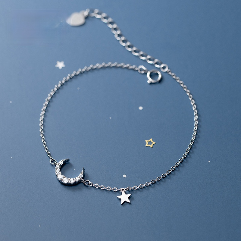 925 Sterling Silver Moon Bracelet