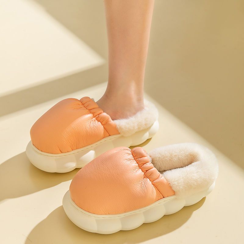 Fashion chestnut cotton slippers