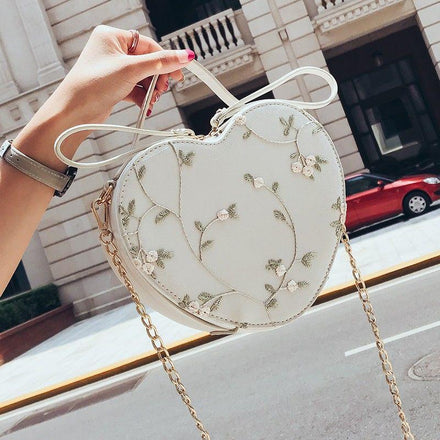 PU Heart Flower Crossbody bag