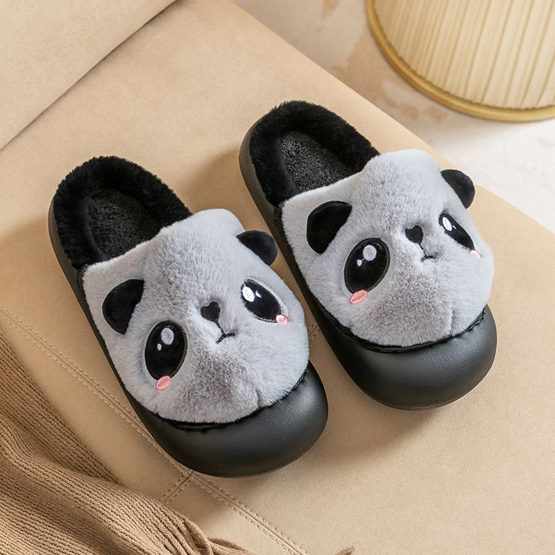 Cartoon color matching plush slippers