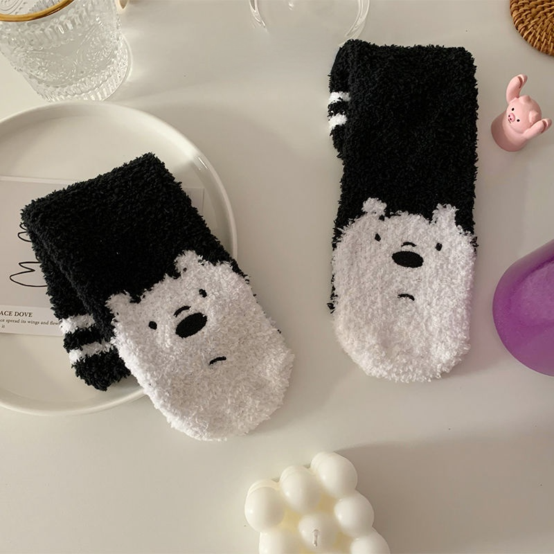 Fluffy Bear Socks, 3-Pair Pack