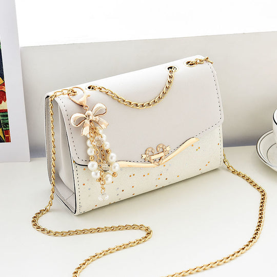 PU Bling Chain Strap Crossbody Bag