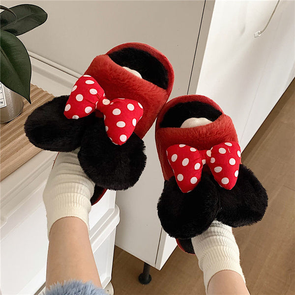 Bow Fluffy Slippers