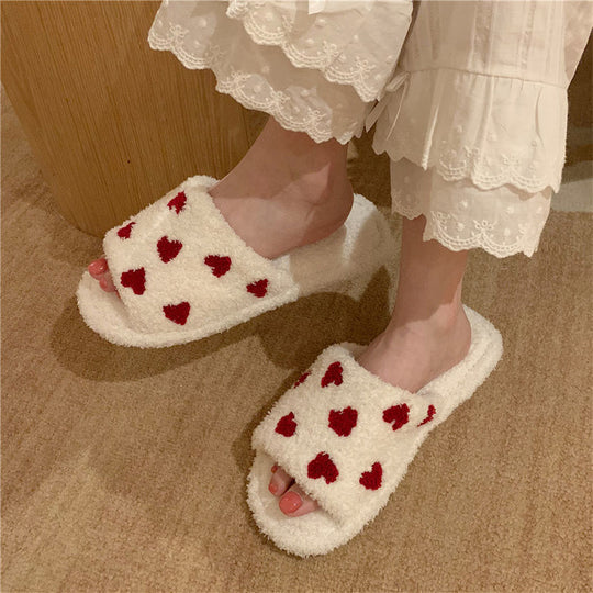 Heart Fluffy Slippers