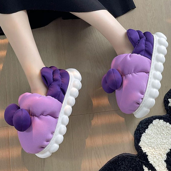 Bow Fluffy Slippers